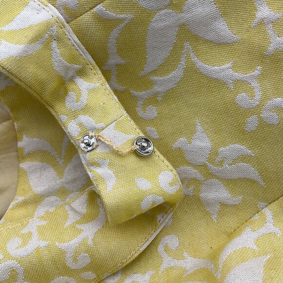 Anthropologie Moulinette Soeurs Longing for Yellow Sleeveless Brocade Dress 2 - Picture 7 of 9